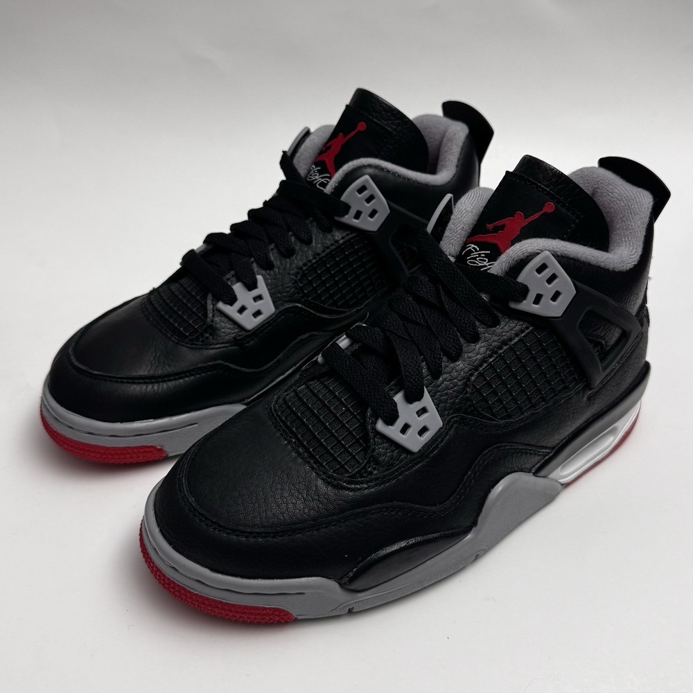 Nike Air Jordan 4 Retro Bred Reimagined Black Red GS 5Y Womens 6.5